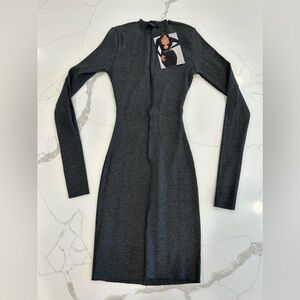Naked wardrobe charcoal body con dress